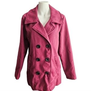 Me Jane Swing Pea Coat. Black. Double‎ Breasted With Buttons. Size XL